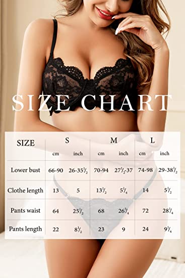 Adsexy Two Piece Lingerie Set Sexy Sheer Bra and Panty Sets