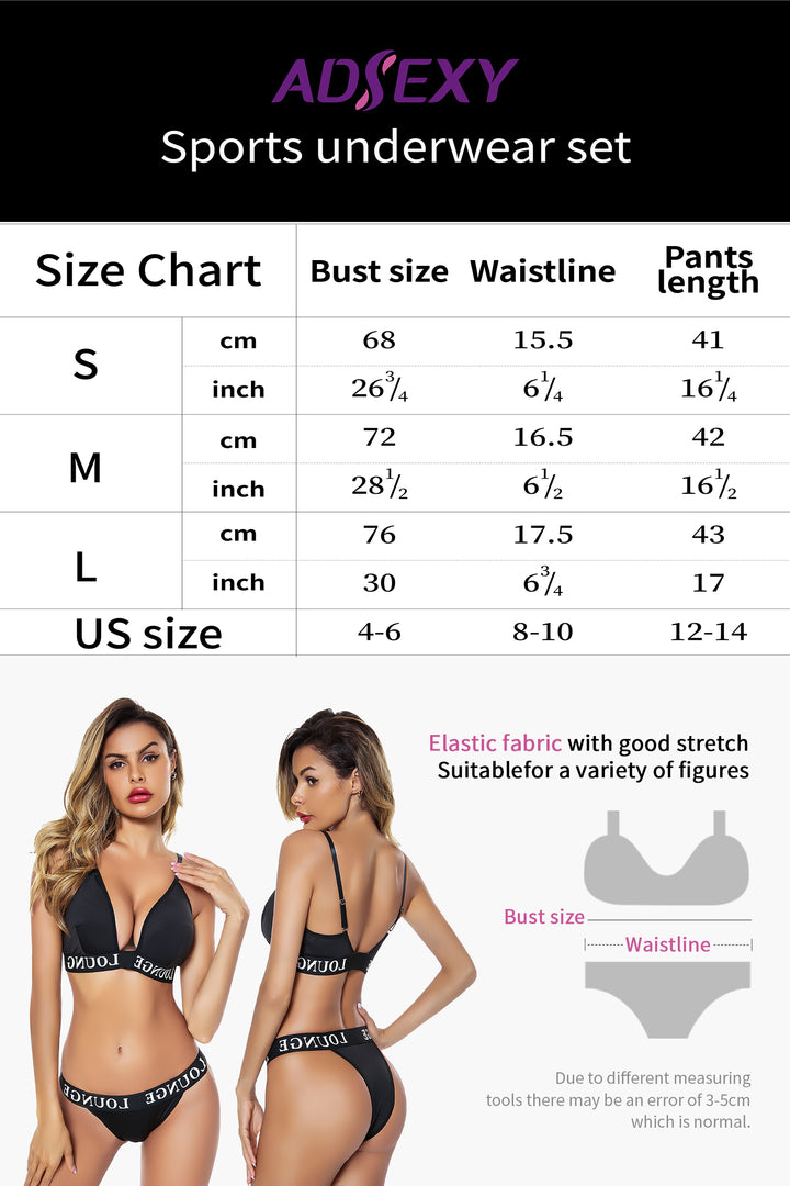 Adsexy Sexy Lingerie Set Two Piece Bra and Panty Set
