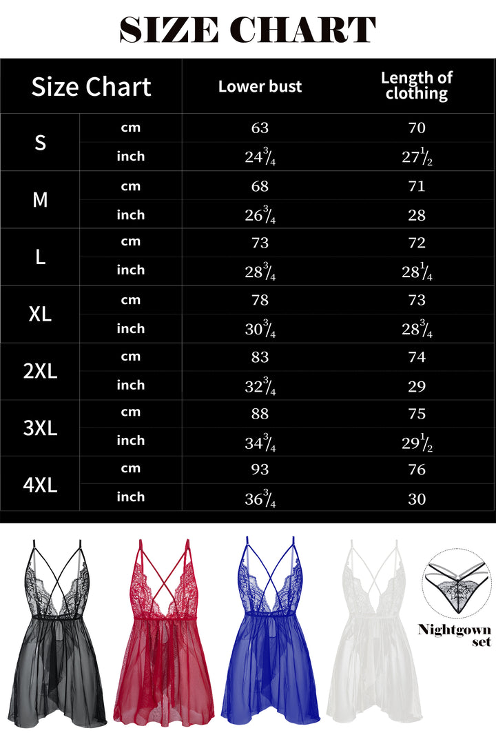 Adsexy Sexy Lingerie for Women Chemise Lace Babydoll